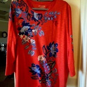 Chico's NWT Size 4 Nectarine Cotton Top